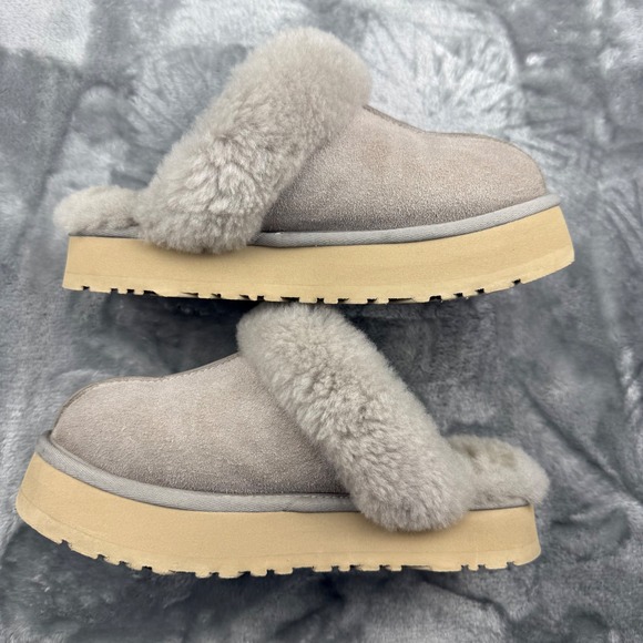 UGG Shoes - UGG Disquette Suede Platform Slippers Goat Grey Womens 8 1122550‎